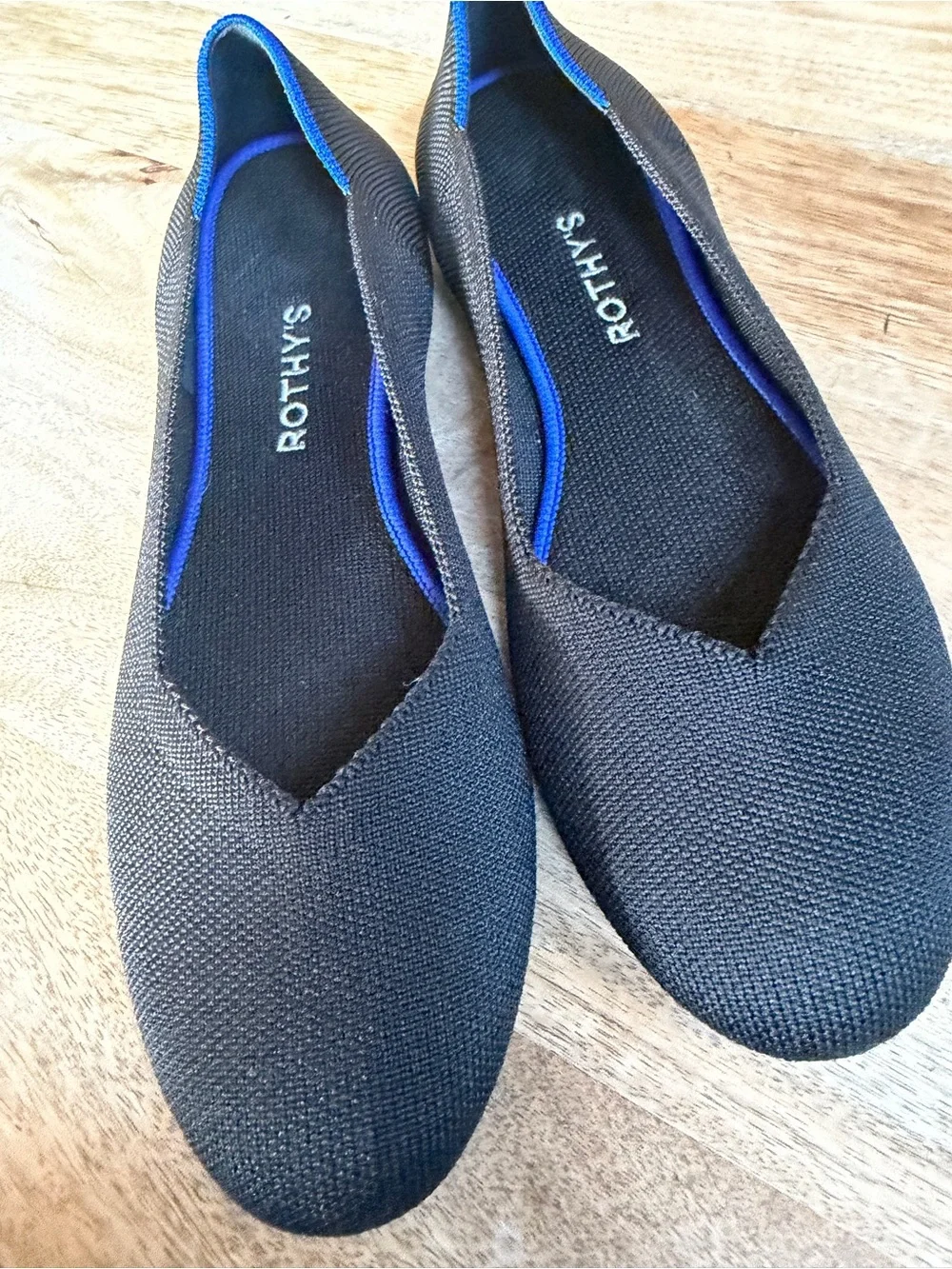 Rothy's Black Knit Slip-On Flats